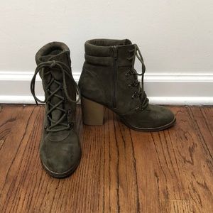 Olive Green Women’s High Heeled Booties